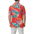 thumbnail image 2 of Biezeib Men Hawaiian Button down Shirt Casual Tropical Print Summer Short Sleeve Tops for Beach Vacation Streetwear, 2 of 6
