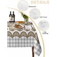 thumbnail image 5 of Brown Pine Leaves Suqare Tablecloth - 54 x 54 Inch, Abstract Art Geometric Gray Plaid Waterproof & StainResistant Tablecloth, Washable Oil-proof Table Cover for Dining/Party/Wedding/Camping/Buffet, 5 of 9