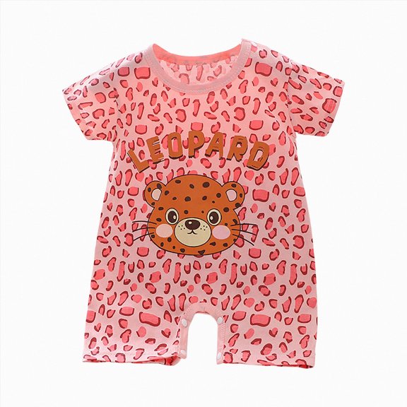 CAUYDY Newborn Baby Girls Boys Pajamas Infant Child Little Kids Short Sleeve Romper Preemie Clothes Spring Summer Sizes 6-9 Months,Hot Pink