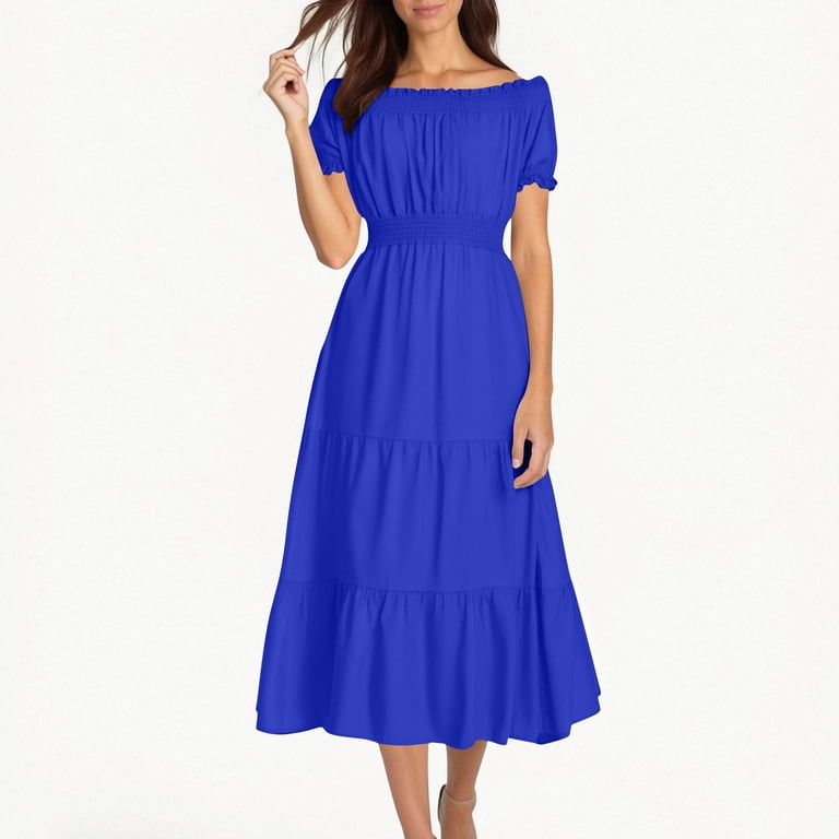 modest homecoming dresses long A-line Sparkly Blue Sequin Princess Modest Party Long Prom Dresses, Ho –  bridalsew