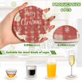 thumbnail image 4 of BZSMCE 6Pcs Drink Coasters With Holder 3.94Inch Christmas Light Red Plaid Pattern with Reindeer Creative Coil Coaster Coasters Colors Absorbent Coasters for Drinks Coasters Set Thicken for Home Table, 4 of 7