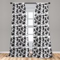 thumbnail image 5 of Ambesonne Octopus Curtains, Wildlife in Sea Cartoon, Pair of 28"x63", Black Grey White, 5 of 5