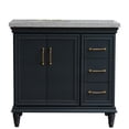 thumbnail image 6 of 37 in. Single Wooden Vanity  Dark Gray Gray Granite Oval Left Door.Left Sink, 6 of 16