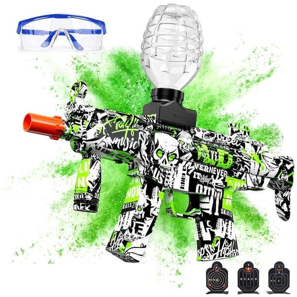 Pistola antisalpicaduras Gel Ball Blaster Anstoy, automática, verde para mayores de 14 años