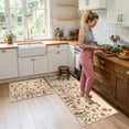 thumbnail image 3 of Findosom Floral Non-Slip Kitchen Rugs Set of 2,Washable Kitchen Mat Farmhouse Kitchen Floor Mats Runner for Home Sink Entrance Laundry Hallway,20"x32"+20"x47" Brown, 3 of 8