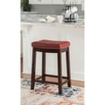 thumbnail image 2 of Hawthorne Collections 26" Contemporary Wood/Faux Leather Counter Stool in Red, 2 of 8