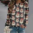 thumbnail image 2 of T-Shirt à Manches Longues pour Femmes Liquidation Chemises pour Femmes T-Shirt à Manches Longues d'Automne pour Femmes Mode Col Rond Imprimé de Noël Ample Grande Taille, 2 of 5