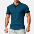 thumbnail image 3 of Yungyresw Polo Shirt for Men Slim Fit Short Sleeve Polo Contrast Trim Button Placket T-Shirt for Summer Wear Casual, 3 of 7