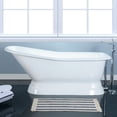 thumbnail image 2 of Aqua Eden VCTND663028 66" Cast Iron D-Shaped Single Slipper Pedestal Tub (No Faucet Drillings), White, 2 of 7
