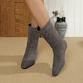 thumbnail image 2 of Rokment Women's Wide Mid Calf Dress Boots 2025 Fall Winter Suede Pointed Toe No Heel Flat Slip on Dressy Tall Booties Grey Size 6.5, 2 of 6