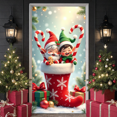 thumbnail image 5 of Snowman Banner Winter Welcome Decoration Christmas Snowflake Polyester Fabric Sign for Holiday Party Indoor Outdoor, 5 of 5