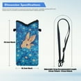 thumbnail image 6 of ZIATUBLES Universal Neoprene Phone Pouch Bag Shockproof Cellphone Crossbody Purse with Hook and Loop Fastener Water Resistant Phone Bag, 4 X 8 Inch, Rabbit Flower Blue, 6 of 7