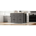 thumbnail image 4 of Grey Kitchen Island with Extendable Dining Table - Rolling Storage Cart, 4 of 8