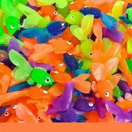 Vinyl Goldfish - 144 pieces - Assorted Colors - 1 3/4 inch long