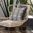 thumbnail image 2 of Amrita Sen Designs CAPL805FSDS-BL-16x16 16 x 16 in. Carnival Geo Suede Blown & Closed Pillow - Brown & Blue, 2 of 5