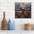 thumbnail image 3 of Butterflies American Flag Wall Clock Square Silent Non Ticking Battery Operated Clock for Home Bathroom Kitchen Bedroom Living Room, 3 of 8