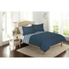 Better Homes & Gardens Solid Front Reverse Stripe Quilt, Navy, Twin XL