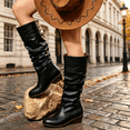 thumbnail image 3 of ATENAR Womens Boots,Knee High Boots Women,Round Toe,Slip-Resistant,Slip-On,Low Heel,Black,39(US:7), 3 of 12