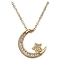 thumbnail image 3 of Collar para Mujer de Luna y Estrella con Zirconia Cúbica LuckyLy, Baño de Oro 14k o Rodio Color Plata dorado UNITALLA, 3 of 8