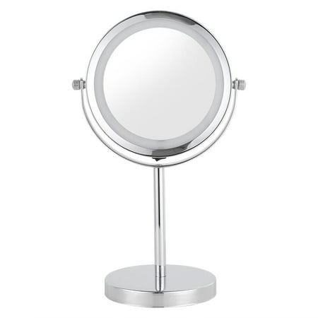 Dilwe Makeup LED Illuminated Magnifying Round Dual Sided Vanity Cosmetic Mirror, Magnifying Makeup Mirror, Illuminated Make Up