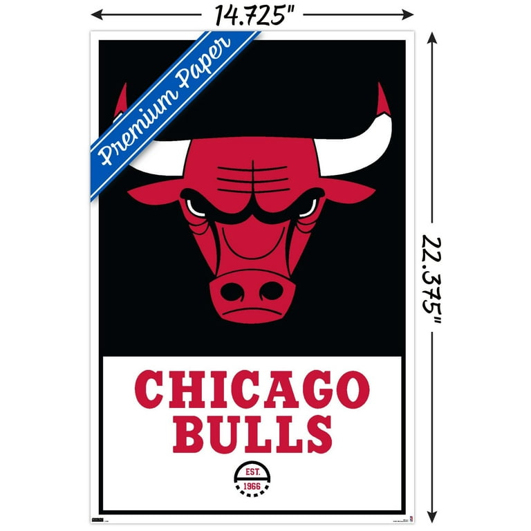 【オンラインショップ】 21 Logo - Bulls Chicago NBA Wall 14.725 Poster, ファングッズ