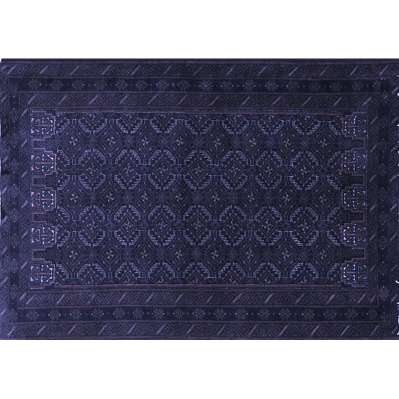 Ahgly Company Indoor Rectangle Persian Blue Traditional Area Rugs, 5' x 7'