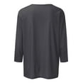 thumbnail image 4 of KDDYLITQ 3/4 Sleeve Tunics Plus Size Women Tops Business Casual Round Neck Tshirt Ladies Tops and Blouses T-Shirts Gray XL, 4 of 5