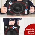 thumbnail image 5 of K-Lion Rugged Case for iPad 6th/5th Gen/Pro 9.7" (2018/2017/2016) Kids Case 3D Astronaut Heavy Duty with Kickstand Wristband Rotating Handstrap Handle Grip Shockproof Cover for iPad 9.7",Black, 5 of 7