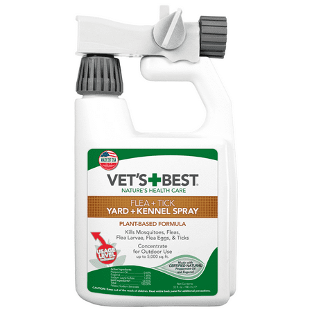 Vet's Best Flea and Tick Yard and Kennel Spray | Yard Treatment Spray Kills Mosquitoes, Fleas, and Ticks with Certified Natural Oils | Plant Safe with Ready-to-Use Hose Attachment | 32 (Best Plants For Mosquitoes)