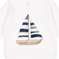 thumbnail image 3 of Inktastic Blue Striped Sailboat Nautical Toddler Sweatshirt, 3 of 4