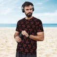 thumbnail image 4 of Wukai Red Snake Print Men's Short-Sleeved Mesh T-Shirt,Quick-Dry Short Sleeve Workout T-Shirt-Medium, 4 of 8