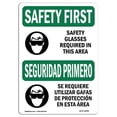 thumbnail image 1 of SignMission OS-SF-A-1218-L-10868 Premier Panneau de Sécurité OSHA de 12 x 18 Po - Lunette de Sécurité Requise Zone Bilingue, 1 of 1
