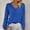 Blue, variant on Swuxness Women's Casual Knitted Sweater, Women Long Sleeve Sweater Top, Women's Hollow Out V Neck Loose Pullover Fashion Knitted Base Lightweight Sweaters Orange, L