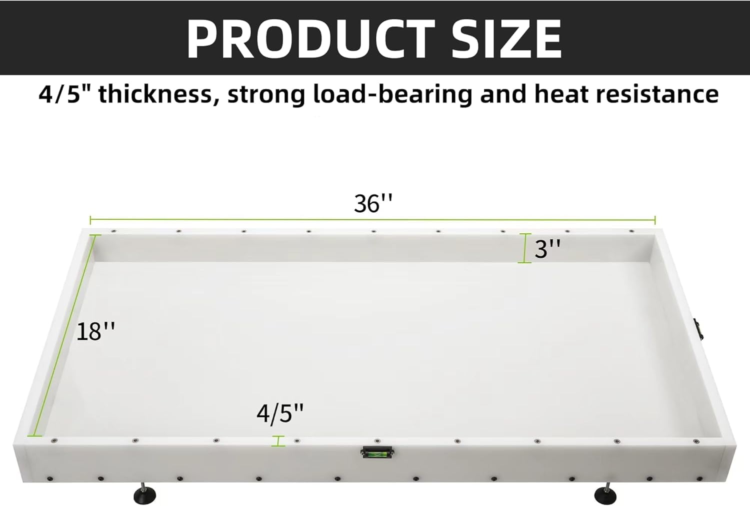Large Reusable Epoxy Resin Mold 36x18x3 Inches, Adjustable & Leak-Proof Design, Heavy Duty Silicone Form for River Tables, Coffee Tables, Trays, Cutting Boards, DIY Resin Casting Projects