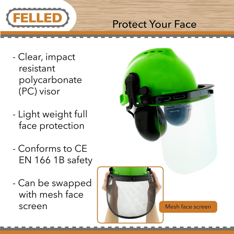 Felled Safety Forestry Chainsaw Helmet with Face Shield and Felled Safety Forestry Chainsaw Helmet with Face Shield and