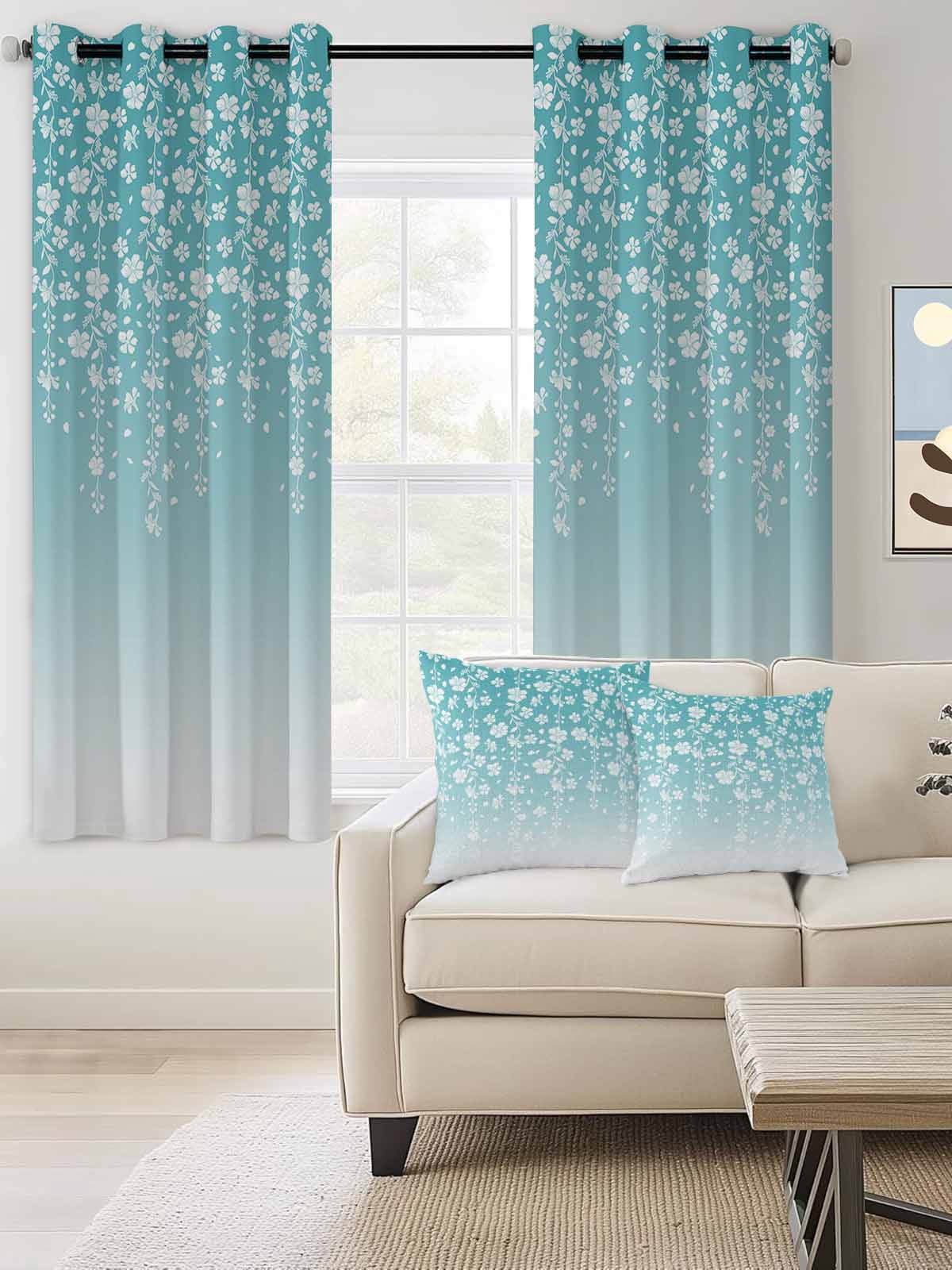 Blackout Curtains 45 Inches Long for Bedroom, Thermal Insulated Room Darkening Black Out Window Curtain Panels Grommet Drapes for Living Room