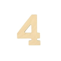 Essentials By Leisure Arts Arts Wood Letter 1.75" Birch No 4