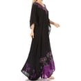 thumbnail image 4 of Sakkas Leonor Women's Boho Casual Long Maxi Caftan Dress Kaftan Cover-up LougeWear - 6-Eggplant - One Size, 4 of 5