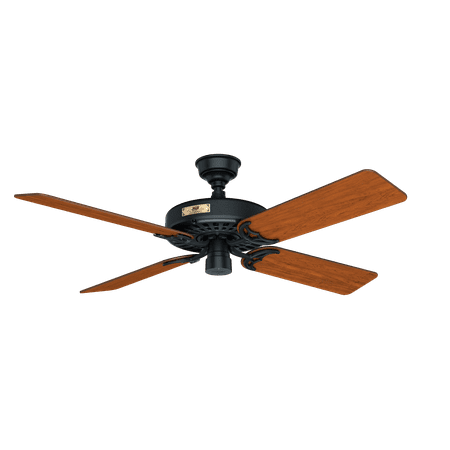 Hunter 52 Hunter Original Damp Rated Matte Black Ceiling Fan With