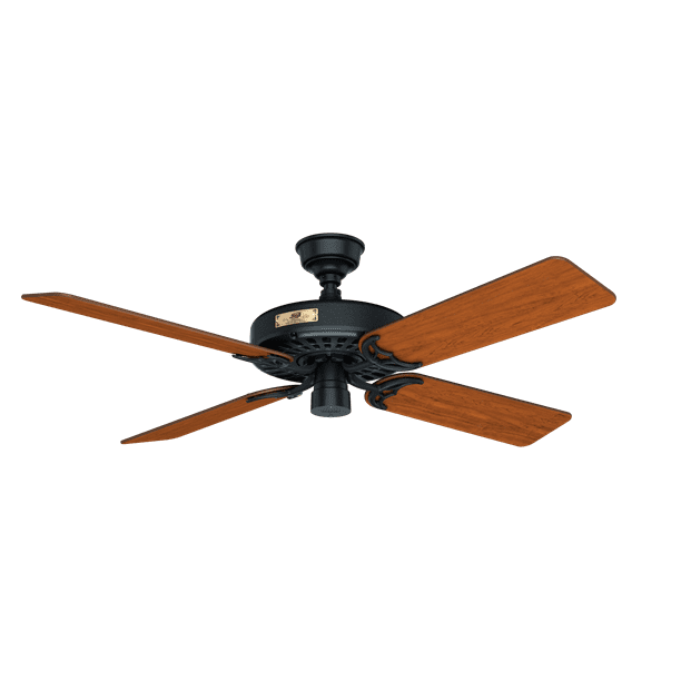 Hunter 52 Hunter Original Damp Rated Matte Black Ceiling Fan With Pull Chain Walmart Com Walmart Com