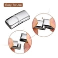thumbnail image 4 of 6Pcs 12mmx6mm Flat Leather Clasps, Jewelry Bracelet Clasps for Jewelry Making Supplies DIY, Silver, 4 of 6