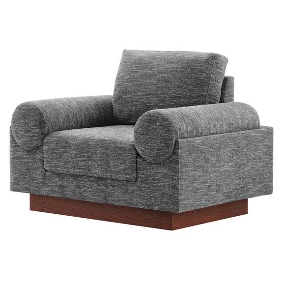 Armchair Accent Chair, Grey Gray, Fabric, Living Kitchen Cafe Bistro Hospitality Restaurant, Modern Contemporary HB34841