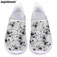 thumbnail image 1 of Doginthehole - Zapatos planos informales de verano para mujer, con estampado de dibujos animados de Pug, bonitos y cómodos zapatos de enfermería, ligeros y transpirables de malla, 1 of 5