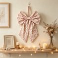 thumbnail image 4 of 2026 Christmas Indoor Home Decor Cute Fabric Large Bow Decor With Hanging Ribbon Multi-Color Big Bow Ornament For Curtain Tieback Door Wreath Wall Birthday Party, 4 of 6
