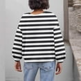 thumbnail image 3 of HAiming Striped Sweatshirt for Women Crewneck Long Sleeve Loose Winter Fall Pullover Trendy Comfy Trendy Tops, 3 of 5