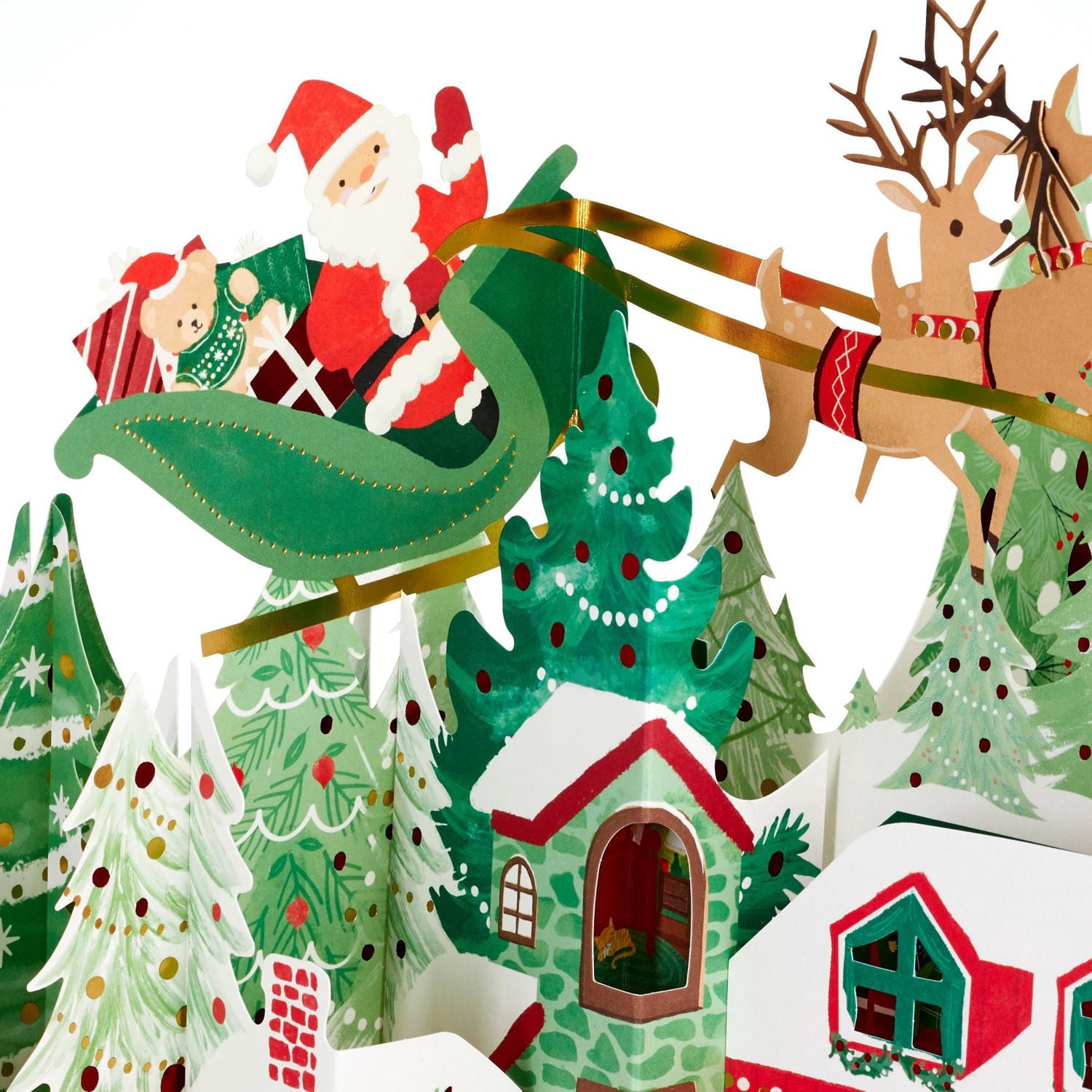 Carte de Noël super géante, Paper Wonder de Hallmark, décoration des fêtes pour la table (Village de Noël, en accordéon)