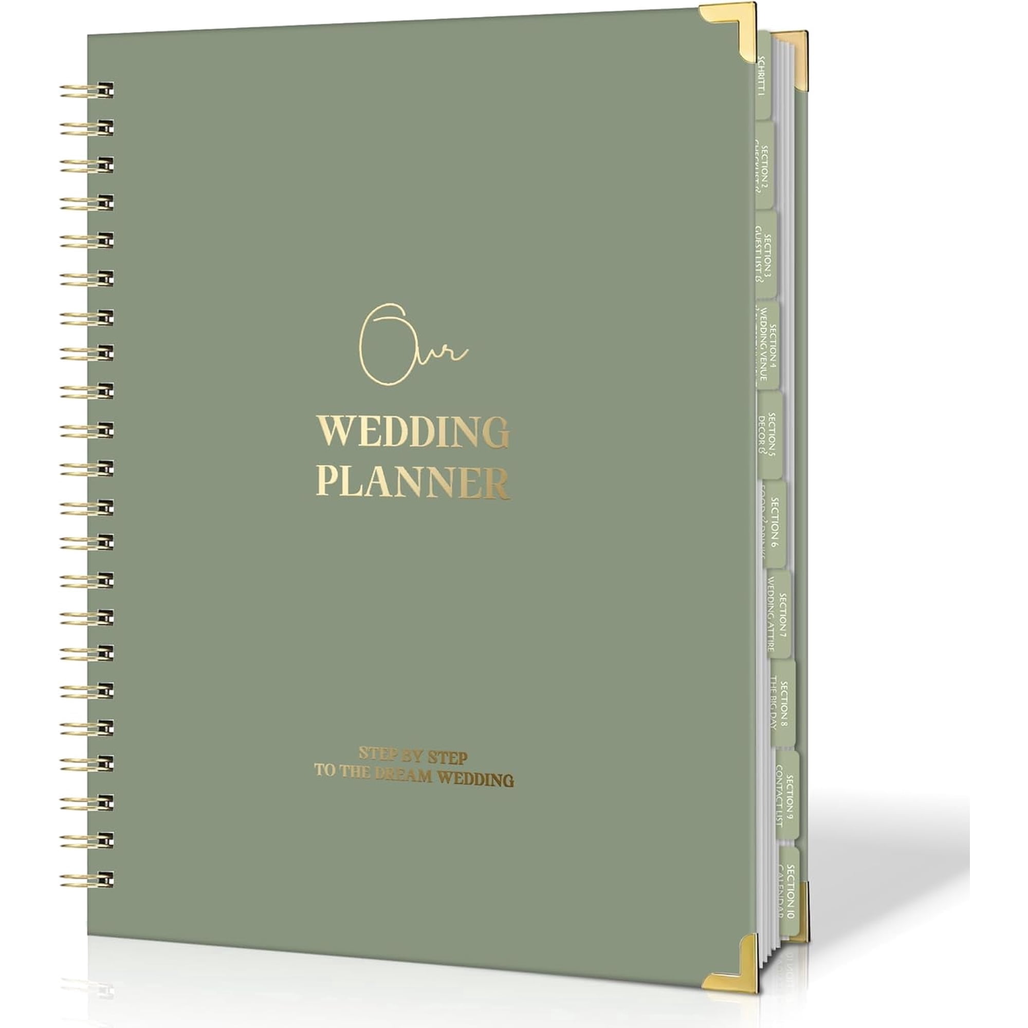 Wedding Planner Book and Organizer - A4 Wedding Planning Book with Checklist, Calendar & Tips - Makes Your Countdown Planning Easy - Engagement Gifts for Newly Engaged Couples, Future Brides & Grooms