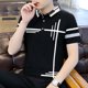 thumbnail image 2 of Camiseta polo vintage para hombre, ropa de calle de rayas negras, camisetas con cuello para hombre, venta al por mayor, tallas grandes, basura, Y2k, tallas grandes, XL, 2 of 5