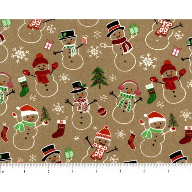 Gingerbread Men Hearts Snowflakes Christmas Festive Xmas Polycotton Fabric 