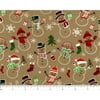 Merry Christmas Basics Gingerbread Fabric